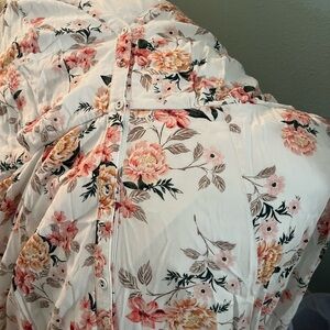 Torrid White and Peach floral dress